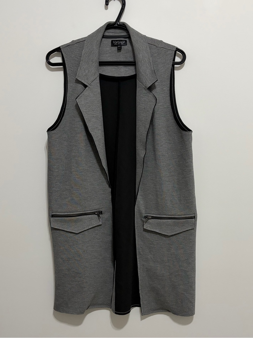 Topshop Vest | Grey Long Blazer Women’s Vest